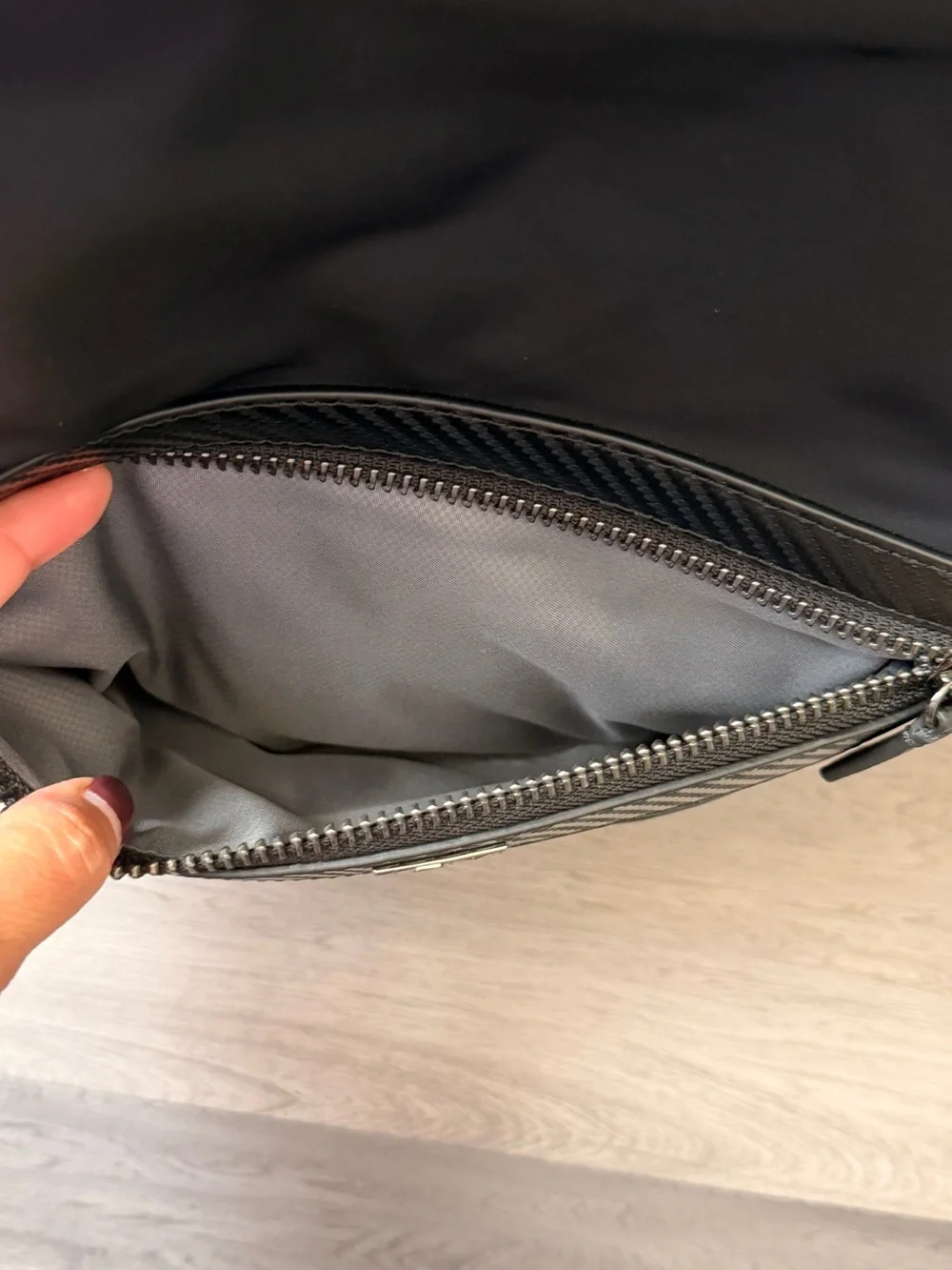 TUMI Monroe Foxwood Black BackpackCarbon Fiber Accents